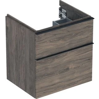 Afbeelding van Geberit iCon wastafelonderbouwkast met 2 schuifladen, noten hickory