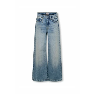 Afbeelding van Kids ONLY winter jeansbroek meisjes blauw KogBroome wide leg fit maat 116