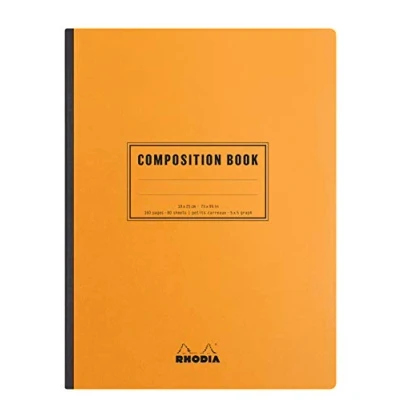 Afbeelding van RHODIA 119228C Notitieboek, zacht, achterkant van canvas, compositie, oranje boek, B5, kleine ruitjes, 160 pagina&#039;s, wit papier, 80 g/m, Classic