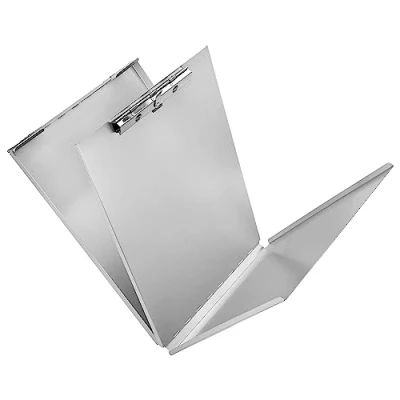 Afbeelding van Läufer 30018 A Holder klembord op formulierhouder, met vak en legplank, bovenaan openend, getande klem, voor DIN A4, robuust aluminium, zilver