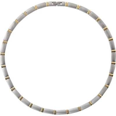Afbeelding van Boccia titanium collier dichte rechte schakels bicolor 0845 02
