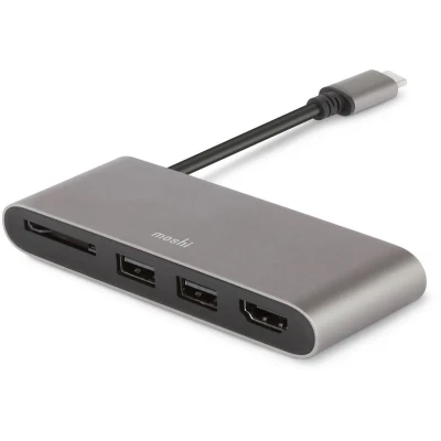 Afbeelding van Moshi 99MO084213 USB 3.0 (3.1 Gen 1) Type C (USB C, 1 Havens), Docking station + hub, Zilver