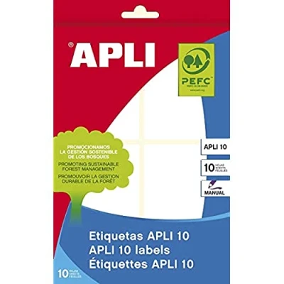 Afbeelding van APLI 1657 etiketten 10 wit 50,0 x 70,0 mm vellen