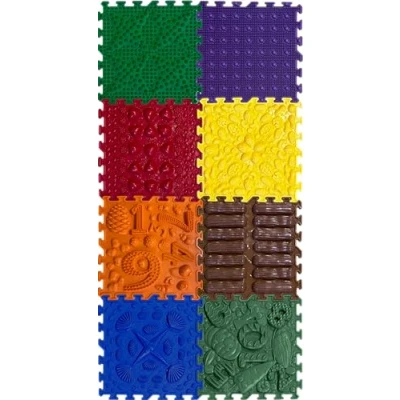 Afbeelding van ORTO NATURE Massagepuzzel Vloermatten Orthopedische Spelmat voor Kinderen, Zintuiglijk spel, Interlocking Vloertegels, Kinderspeelmatten, Spelmatset (vrolijk pad)
