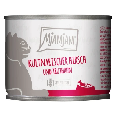 Afbeelding van 6x 200g MjAMjAM Culinary Venison and Turkey on Fresh Cranberries Wet Cat Food