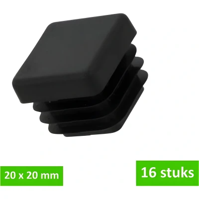 Afbeelding van Deltafix Insteekdoppen Zwart 20X20 mm 16st
