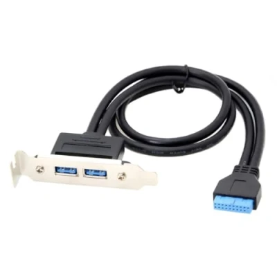 Afbeelding van chenyang USB 3.0 Voorpaneel Header 19/20Pin 1 Mannelijk naar 2 Vrouwelijk Chassis Achterpaneel Port Extension Kabel 50 cm met 80mm PCI E Slot Beugel