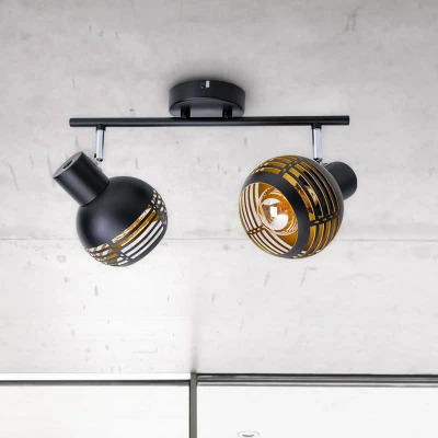 Afbeelding van Näve Plafondlamp Casco, 2 lamps, zwart