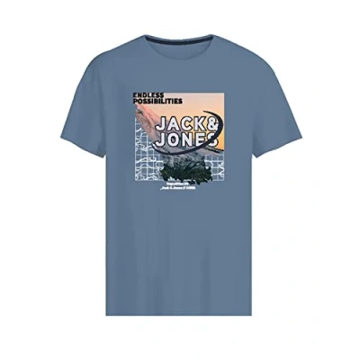 Afbeelding van JACK &amp; JONES Heren JCOBOOSTER Tee SS Crew Neck MAR 23 T shirt, Mountain Spring, L, L