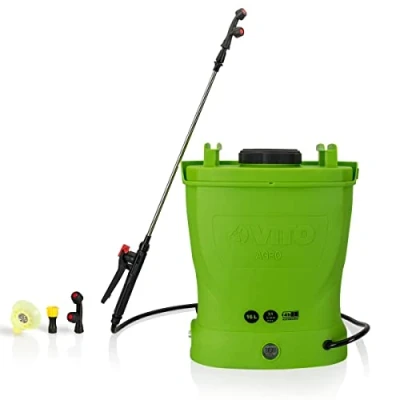 Afbeelding van VITO VIPU16BB1 Drukspuit met accu, 16 liter, inclusief accu en oplader, voor spuitwerkzaamheden in huis, tuin, industrie, bosbouw, 120 cm slang 100 telescoopbuis