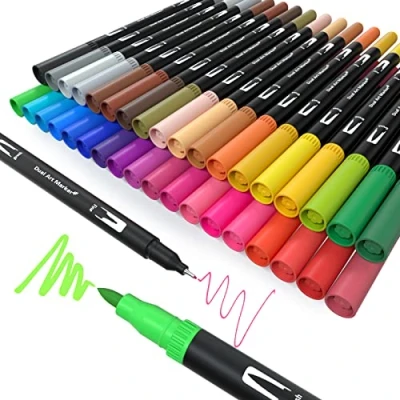 Afbeelding van MISDUWA Dual Brush Pen Set, 36 kleuren penseelstiften met twee punten, dubbele viltstiften, 0,4 mm fineliner en 1 2 viltstiften