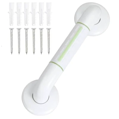 Afbeelding van Handgreep douche 30 cm greepstang antislip douchegreep wit roestvrij staal handvat badkamer handgrepen voor senioren badgreep badkuip, toilet