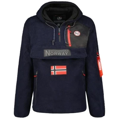 Afbeelding van Geographical Norway Terifique Heren Dikke Fleece Warme Ritssluiting Sweatjack Winter Warm Zacht Sweatshirt met Lange Mouwen Ideaal Herfst (Marineblauw), Marineblauw, S