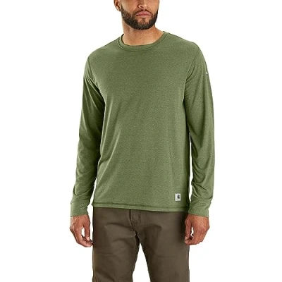Afbeelding van T shirt Carhartt Lwd à manches longues pour homme, coupe décontractée, vert M