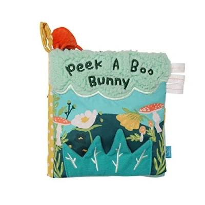 Afbeelding van Manhattan Toy 161130 Fairytale Peek a Boo Zacht Activiteit Crinkle Boek voor Baby &amp; Peuter met vastgebonden Bunny Squeaker, Veelkleurig