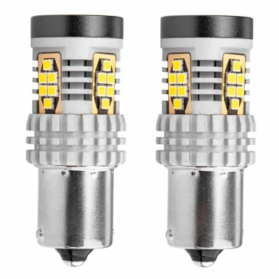 Afbeelding van WIT BA15S LED CANBUS 24 SMD 1156 12/24V 2 stuks