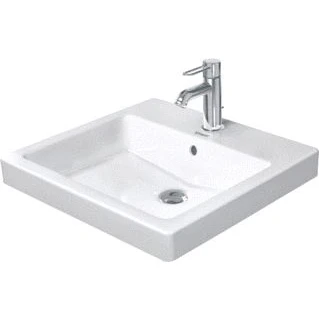 Afbeelding van Duravit vero inbouwwastafel 500 mm wit hoogglans kraanvlak met kraangat overloop 0315500000