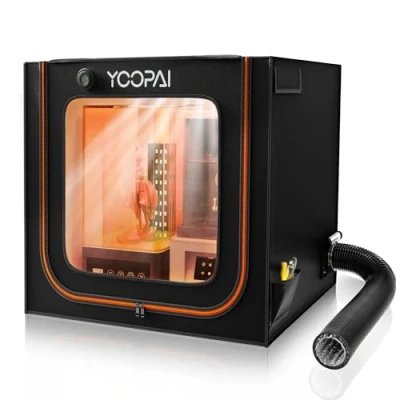 Afbeelding van YOOPAI 3D Printer Behuizing met Ventilatie &amp; Dubbele Kamer Stofdicht Hoes voor 2 Hars Printers of + Hardingseenheid, Geur Eliminatie, Compatibel Anycubic/Elegoo/Creality (80x55x73cm)