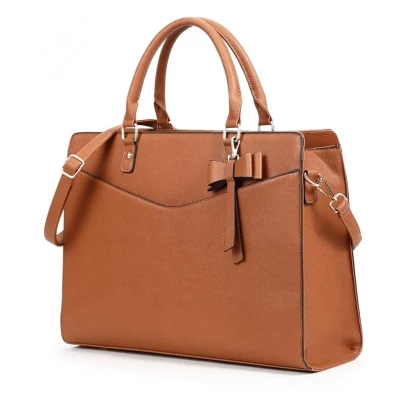 Afbeelding van aktetas Laptoptas Dames handtas Schoudertas 16 inch Zakelijke Tas Bruin