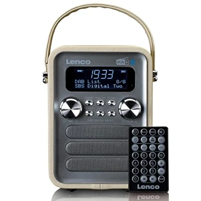 Afbeelding van Lenco PDR 051TPSI Draagbare DAB+ FM Radio met Bluetooth® en AUX ingang, oplaadbare batterij Taupe