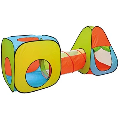 Afbeelding van Ballenbad Speeltent Set 260x90x100cm Popup Speelhuisje Kindertent Tunnel