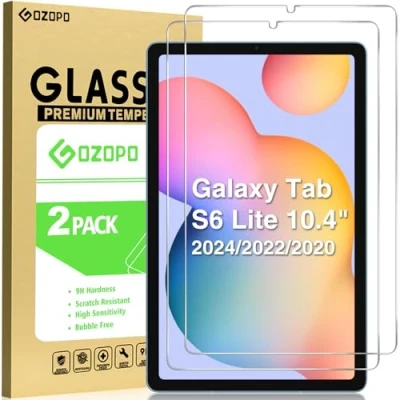 Afbeelding van GOZOPO [2 pack] Screenprotector voor Samsung Galaxy Tab S6 Lite 10.4 inch SM P610/P615 [2.5D Edge to Edge] gehard glasfolie [Krasbestendig]