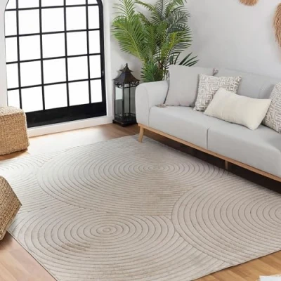 Afbeelding van SURYA Vloerkleed Woonkamer, Slaapkamer Modern Scandinavisch Tapijt KOANA Beige 80x150cm