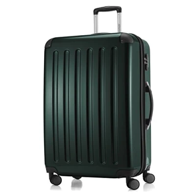 Afbeelding van HAUPTSTADTKOFFER Alex koffer met harde schaal, trolley, reiskoffer, 4 dubbele wielen, uitbreiding, bosgroen, Großer Koffer,