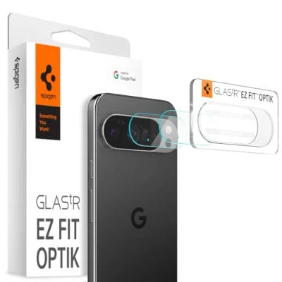 Afbeelding van Spigen Glas.tR EZ Fit Optik Camera Protector compatibel met Google Pixel 10 Pro, 2 Stuks, Kristalhelder, Sjabloon voor Installatie, Geen storing flitsfunctie, 9H Gehard Glas