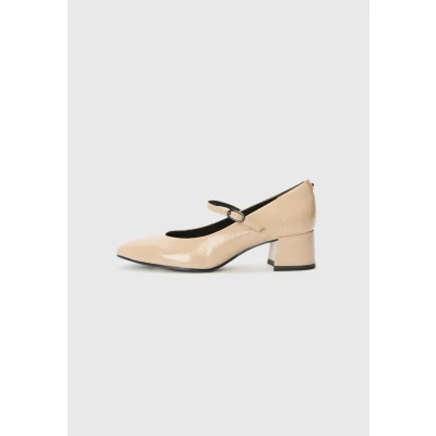 Afbeelding van Tamaris damespump met strap, taupe, 38 EU, EU