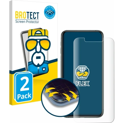 Afbeelding van BROTECT Screenprotector voor Apple iPhone 11 Pro Max Folie Beschermfolie transparant volledig dekking (2 Stuks)