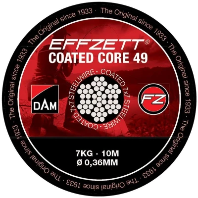 Afbeelding van Dam Effzett Coated Core49 Steeltrace 10m 11kg Brown Roofvis onderlijn materiaal