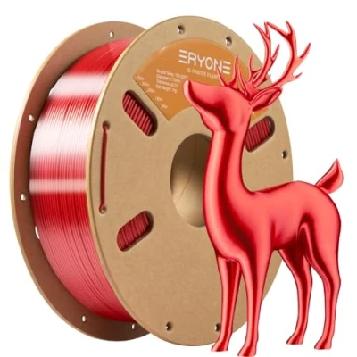 Afbeelding van ERYONE Ultra Silk PLA Filament voor 3D Printer, 1.75mm, Tolerantie: ±0.03mm, 1kg (2.3lb)/Spoel, Rood