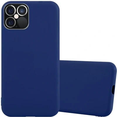 Afbeelding van Cadorabo Hoesje geschikt voor Apple iPhone 12 PRO MAX in CANDY DONKER BLAUW Beschermhoes TPU silicone Case Cover