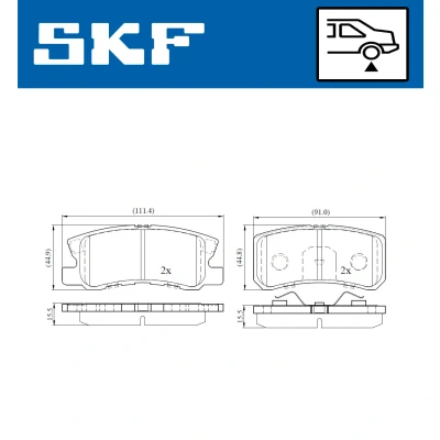 Afbeelding van SKF Remblokset VKBP 90222