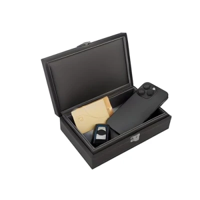 Afbeelding van Recalma Faraday Box Zwart RFID blocker Sleutelbox voor Autosleutels Keyless Entry Antidiefstal Autosleutel kluis anti diefstal