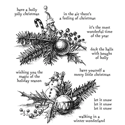 Afbeelding van Stampers Anonymous Tim Holtz Cling Postzegels 7&#039;&#039;X8.5&#039;&#039; Gezellige kerst CMS444