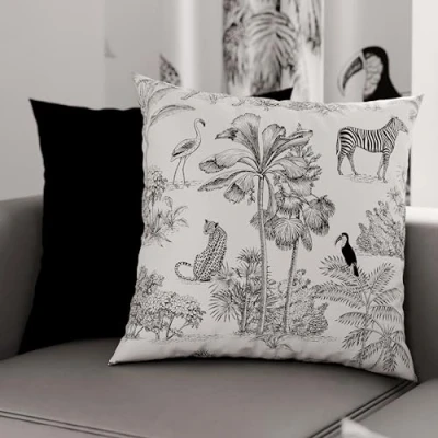 Afbeelding van PETTI Artigiani Italiani Paar kussenslopen 65 x cm van microvezel, decoratief kussen voor slaapkamer, bank, woonkamer, set 2 kussenslopen, dierenkussensloop 02, 100% Made in Italy