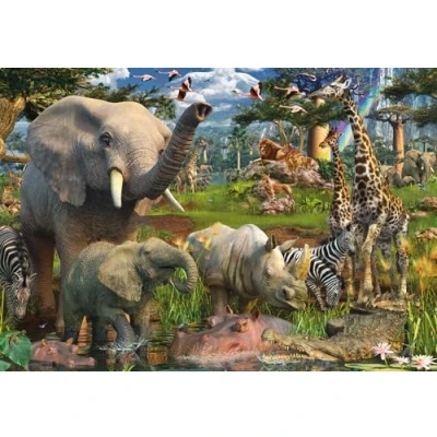 Afbeelding van Ravensburger 17823 David Penfound &quot;At the waterhole&quot; puzzel van 18.000 stukjes, 276 x 192 cm