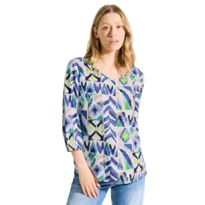 Afbeelding van Cecil Print Blouse, Dames, Maat: XXL, Weiß