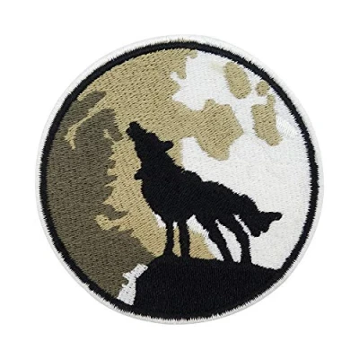 Afbeelding van Finally Home Wolf die de maan huilt patch om op te strijken, hondenpatches, strijkpatches, patches, patches