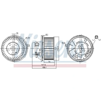 Afbeelding van Nissens Kachelventilatormotor /wiel 87187