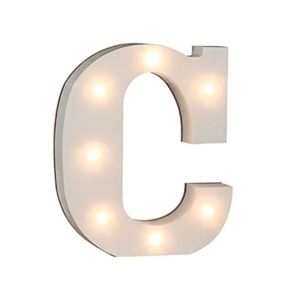 Afbeelding van Out of the blue, Lichtletter C van hout met 7 leds