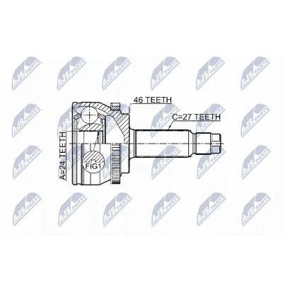 Afbeelding van Homokineet reparatie set, aandrijfas NTY NPZ KA 359