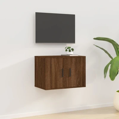 Afbeelding van Tv wandmeubel 57x34,5x40 cm bruin eikenkleur