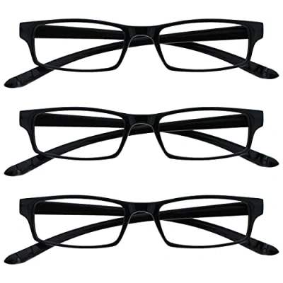 Afbeelding van Leesbril bedrijf zwart neklezer waarde 3 pack heren dames veerscharnieren RRR20 1 +3,00