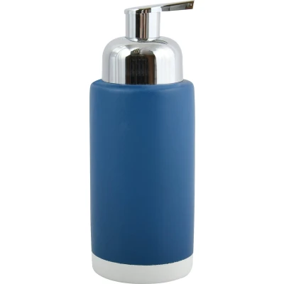Afbeelding van MSV Zeeppompjedispenser Enzo keramiek marine blauwzilver 18 cm