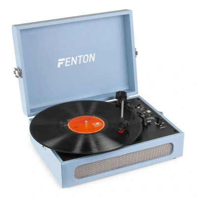 Afbeelding van Fenton RP118E retro platenspeler met Bluetooth in /out en USB Blauw