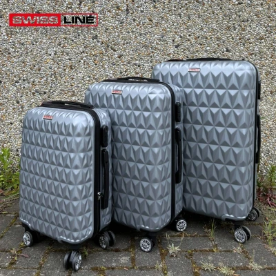 Afbeelding van Swiss Line Switzerland Kofferset 3 Delig Complete Reiskoffer set Hardcase koffer ZILVER/SILVER