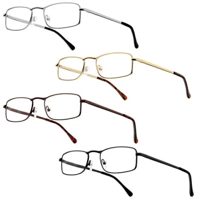 Afbeelding van leesbrillen Jim 4 pack metalen met veerscharnieren (+1,50 dpt)